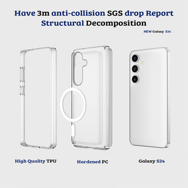 Samsung Galaxy S24 Plus Compatible Case Cover With Shockproof Transparent Compatible With Magsafe Technology